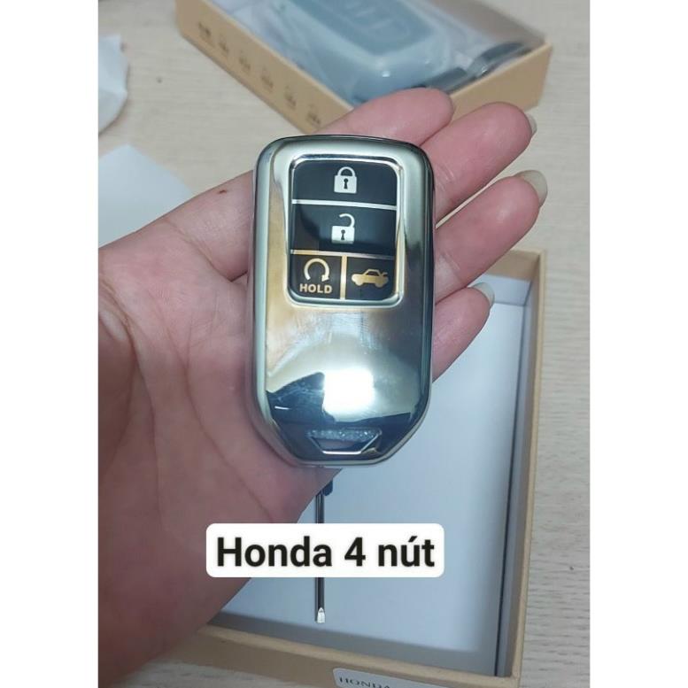 Ốp Chìa Khóa Silicon Tráng Gương Honda CITY 2021, CIVIC 2021 - kèm móc treo