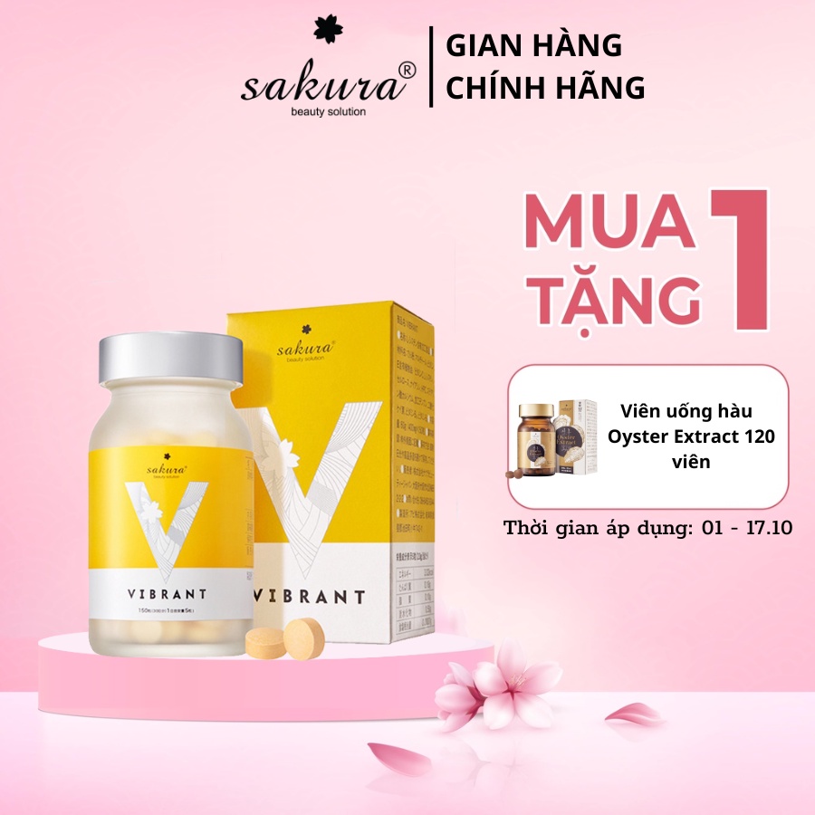 Viên uống trắng da Sakura Vibrant ngừa sạm nám hộp 150 viên