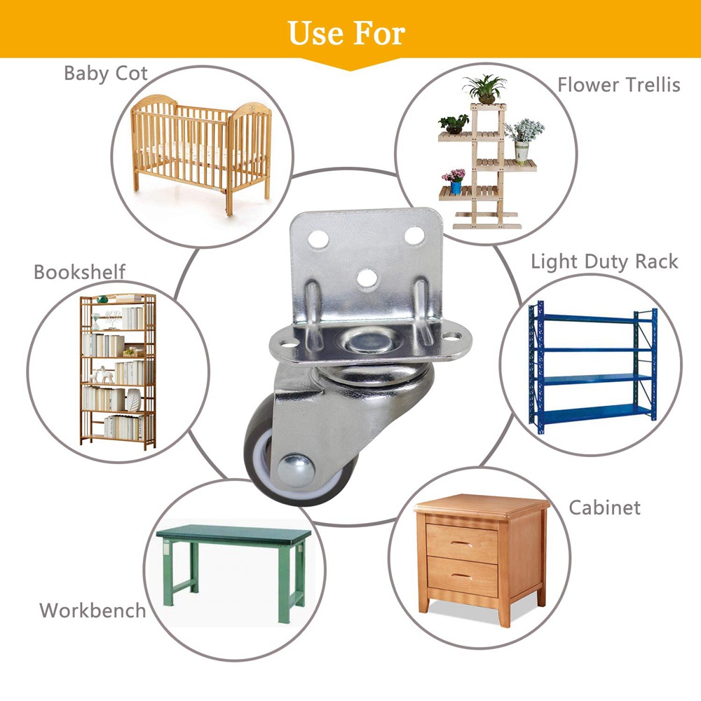 Set 4 bánh xe cao su mềm hình chữ L chuyên dùng cho xe đẩy em bé