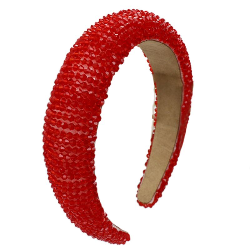 Băng Đô Cài Tóc Đính Hạt Acrylic Lấp Lánh Phong Cách Vintage Cho Nữ