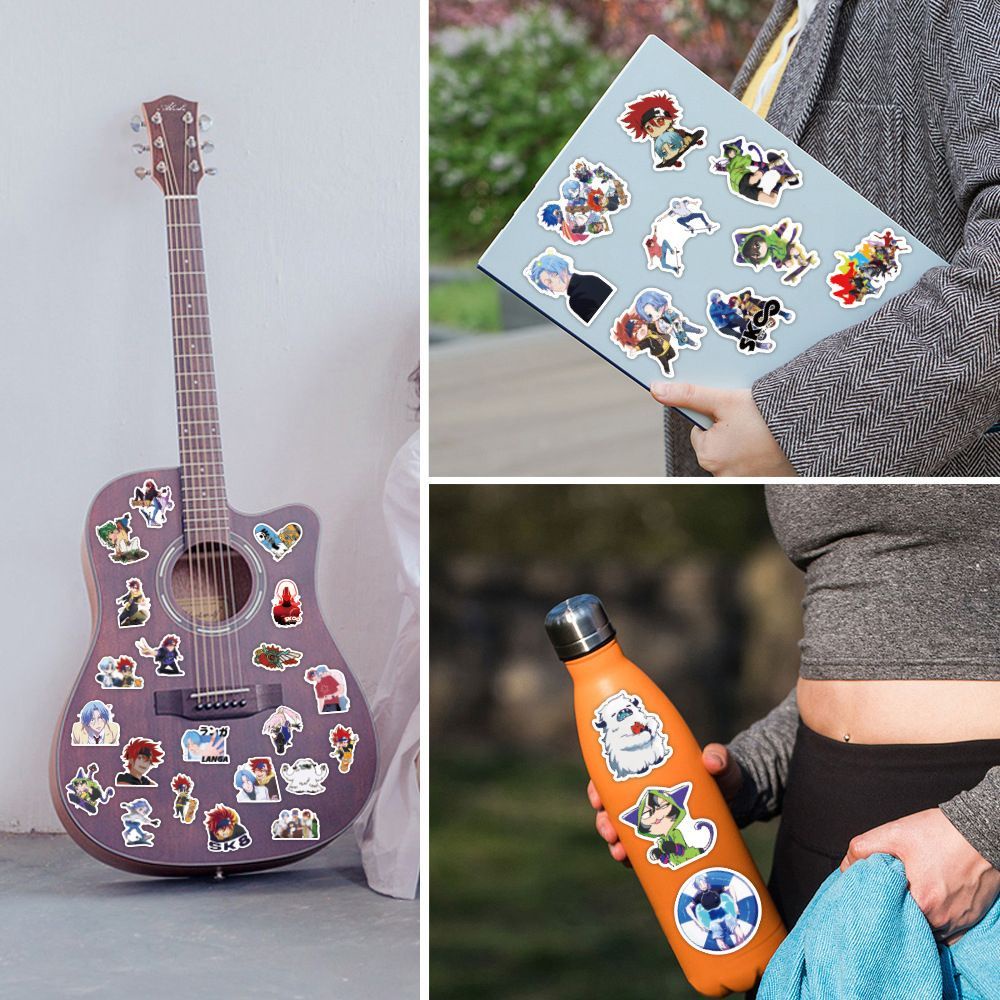 YIYU Set 50 miếng dán graffiti hoạt hình SK8 PVC chống thấm nước