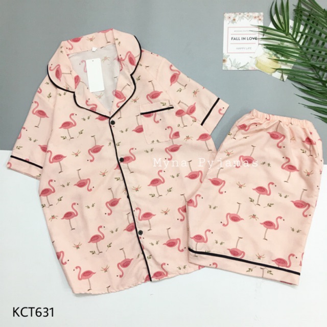 Bộ Mặc Nhà Pijama Kate Thái Cộc Cộc Loại Đẹp [ Ảnh Chụp Thật, Đủ size, Quần có túi ]