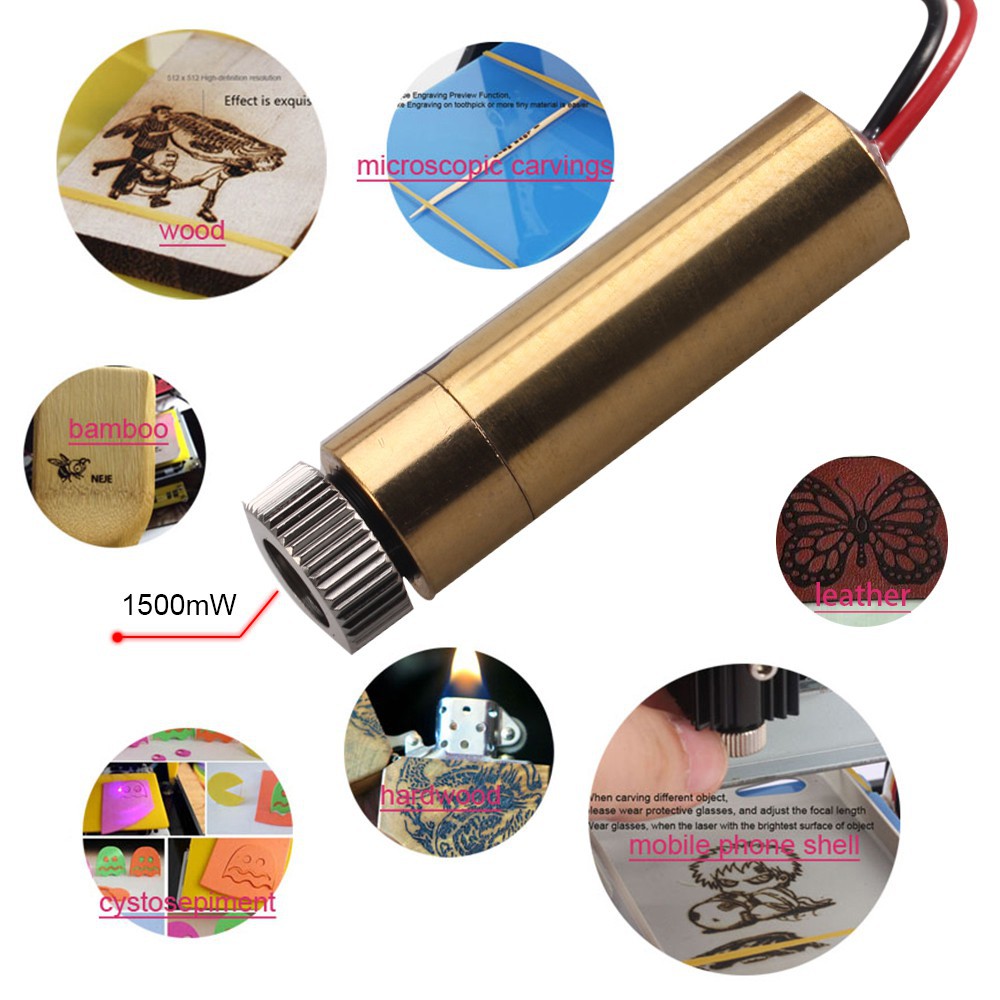 Đầu Laser chuyên dụng cho máy chạm khắc 1500mw 405nm DIY