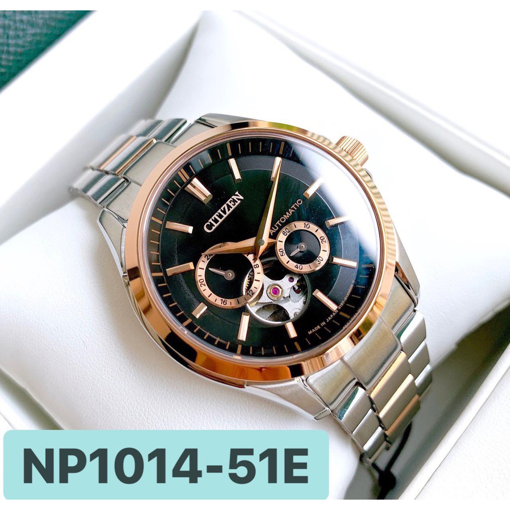 Đồng hồ nam chính hãng Citizen NP1014-51E - Máy Automatic cơ tự động -Mặt kính Sapphire nguyên khối