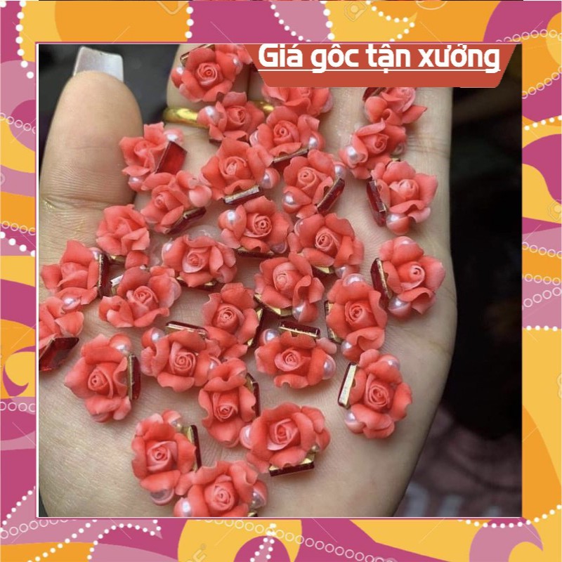 Hoa bột nail-  Hoa hồng  cao cấp SHOP NAIL HUYỀN ANH