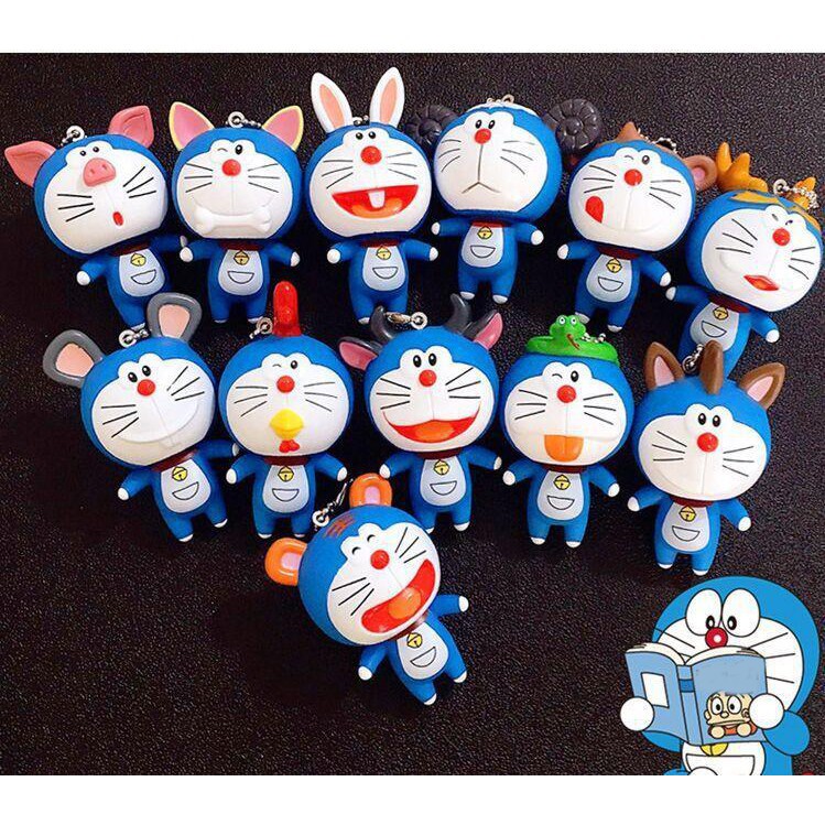 Móc khoá doraemon 12 con giáp kèm chuông MKC12 móc khoá cute móc khoá dễ thương