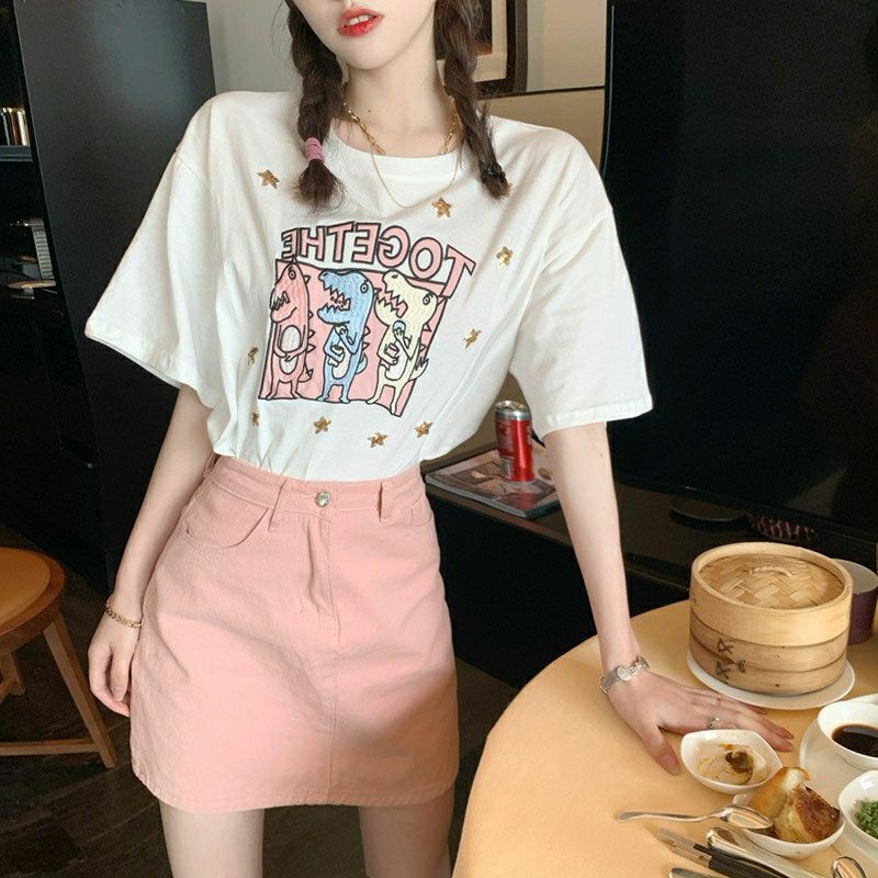 Áo thun nữ form rộng unisex mặc được 2 mặt