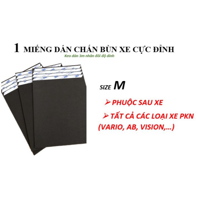 [G01] MIẾNG DÁN CHE CHẮN BÙN CHO TRƯỚC HOẶC SAU XE (KEO 3M NHÂN ĐÔI ĐỘ DÍNH) S033