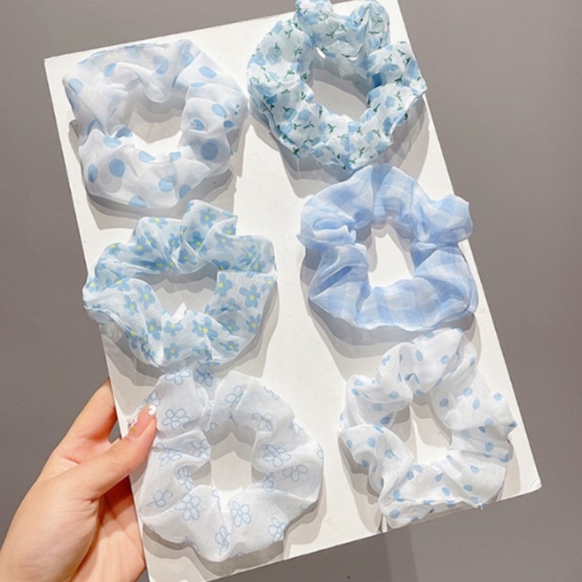 Dây buộc tóc, thun buộc tóc vải nhiều màu, họa tiết xinh xắn cho nữ