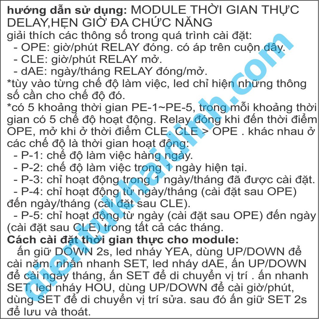 MODULE THỜI GIAN THỰC DELAY, HẸN GIỜ ĐA CHỨC NĂNG 4 LED 7 đoạn 0.36&quot; kde4906