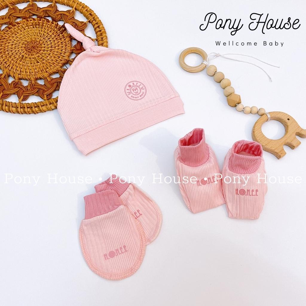 Set Mũ Bao Tay Bao Chân Hrnee Sơ Sinh Chất Modal Mềm Mại Cho Bé Trai Bé Gái Sơ Sinh 0-3 Tháng/ Neborn/Nb