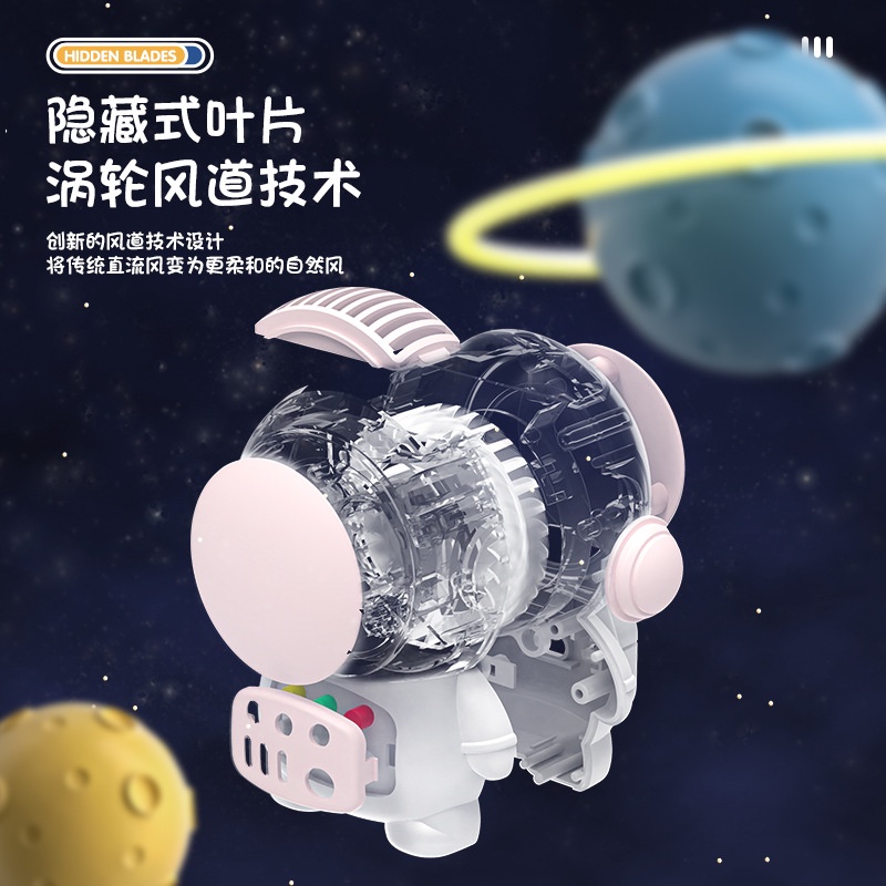 Quạt usb mini Cầm Tay Hình Phi Hành Gia Hoạt Hình Có Dây Đeo Tiện Dụng