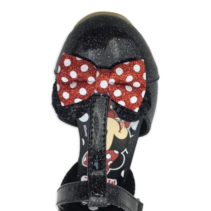 Giày Bé Gái Minnie Đen Bóng Đế 3p DN
