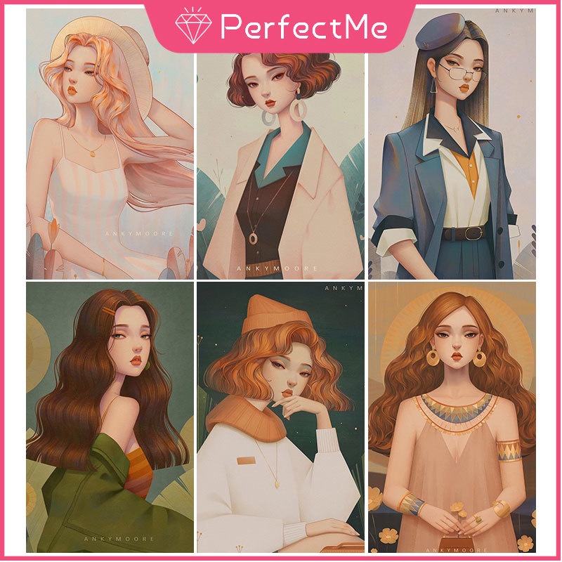 Bộ tranh đính đá 5D họa tiết cô gái độc đáo kích thước 30x40cm diy dùng để trang trí