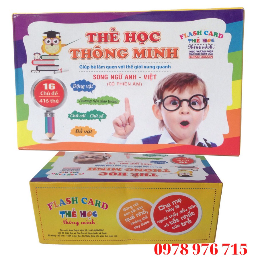 -𝐅𝐑𝐄𝐄 𝐒𝐇𝐈𝐏- BỘ THẺ THÔNG MINH SONG NGỮ CHUẨN 16 CHỦ ĐỀ 416 THẺ CHO BÉ