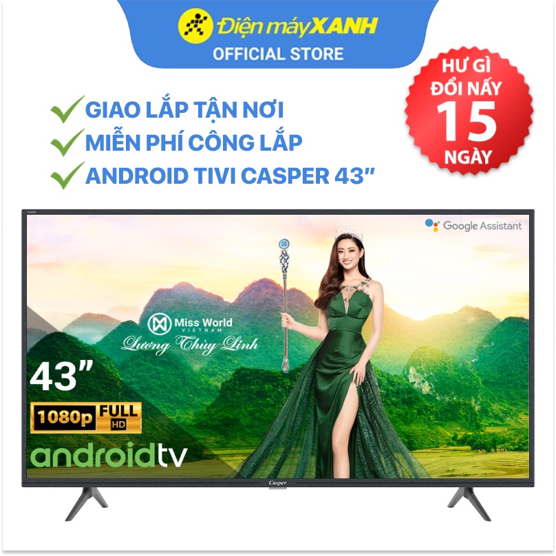 [FREESHIP] Android Tivi Casper 43 inch 43FG5200 - Remote thông minh - Chính hãng BH 2 năm - Miễn phí lắp đặt