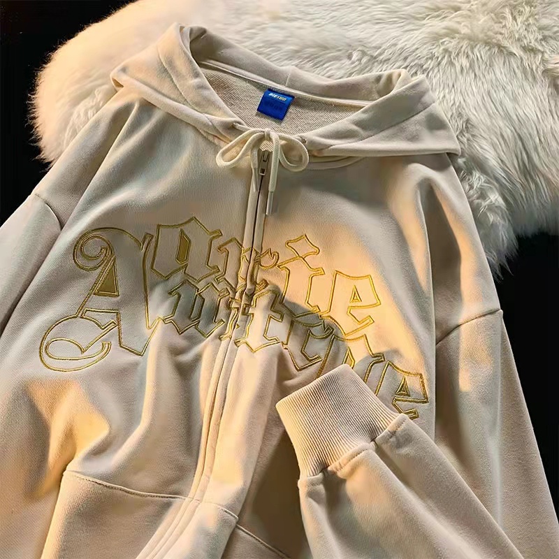 Áo Hoodie Dáng Rộng In Chữ Phong Cách hip hop Cho Nam