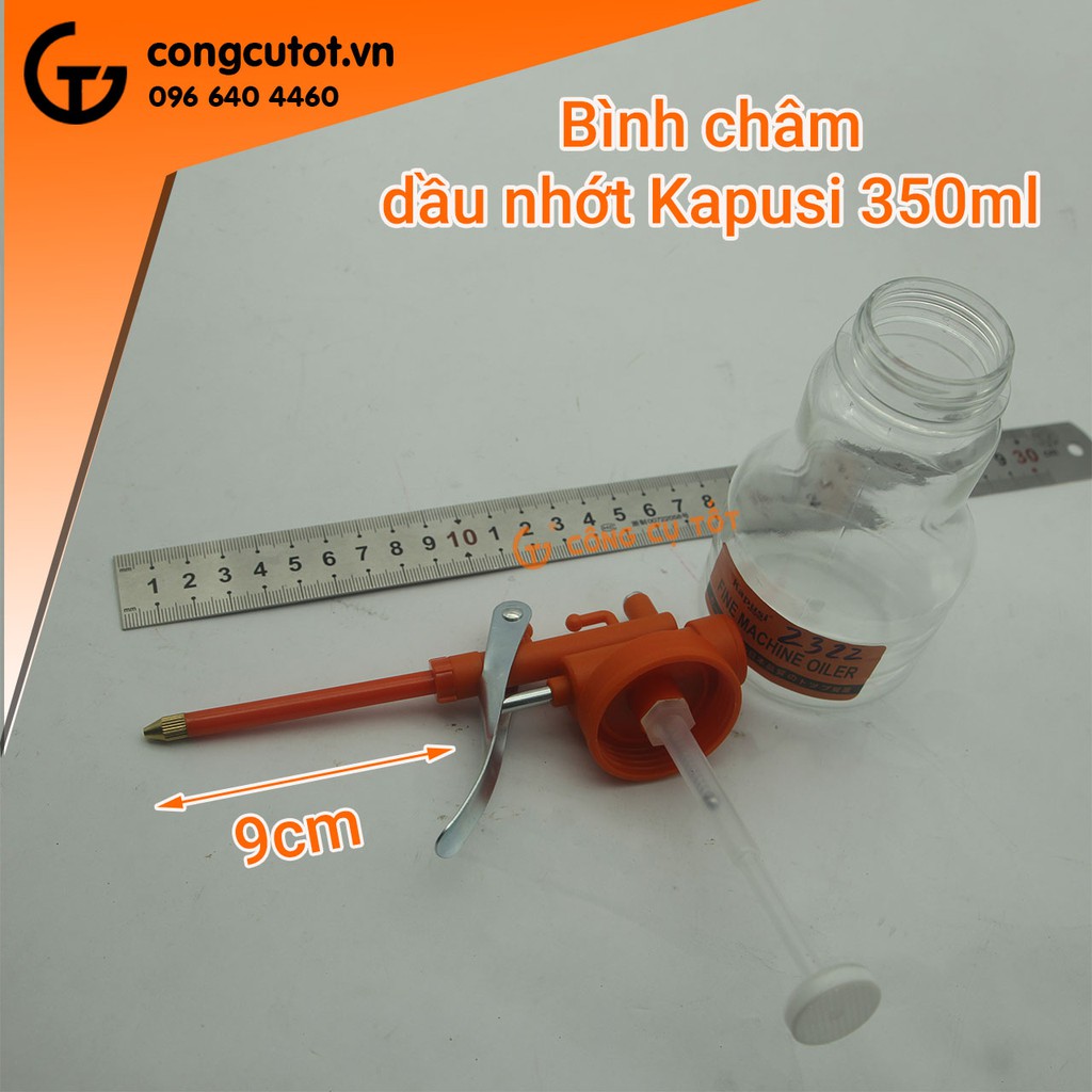 Bình châm dầu nhớt nhựa trong 350ml Kapusi K-8992