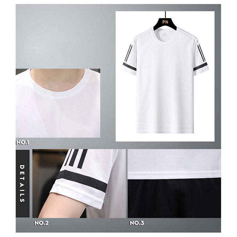 Bộ Đồ Thể Thao Hai Món Vải Lụa Lạnh Nhanh Khô Thời Trang Mùa Hè Cho Nam