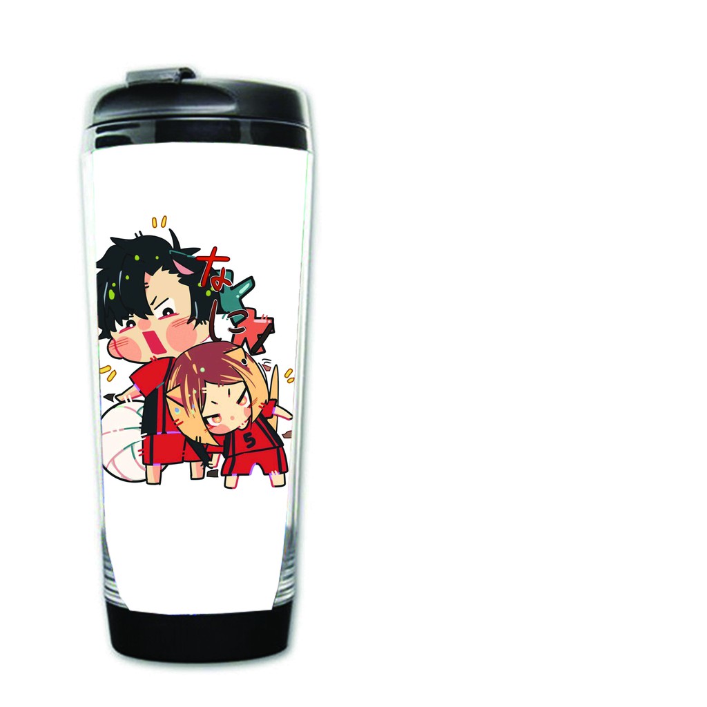 Bình nhựa đựng nước in hình HAIKYUU!! VUA BÓNG CHUYỀN ver COUPLE anime chibi tiện lợi độc đáo