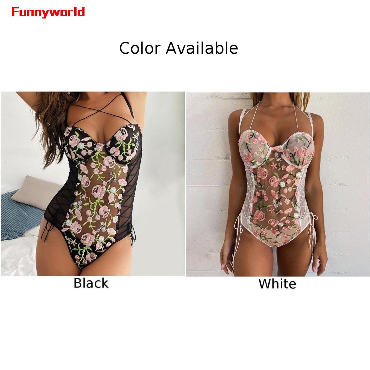 Bộ Đồ Lót Liền Thân Phối Ren Thêu Hoa Gợi Cảm Cho Nữ | BigBuy360 - bigbuy360.vn