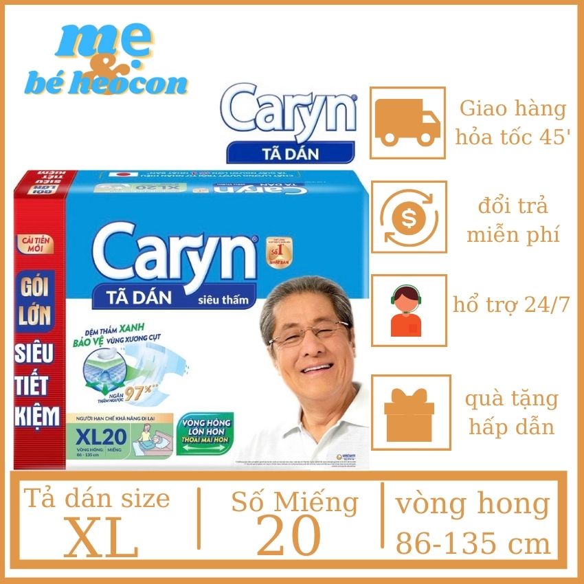 Tả Dán Caryn siêu Thấm Dành Cho Người Lớn Xl20 Miếng