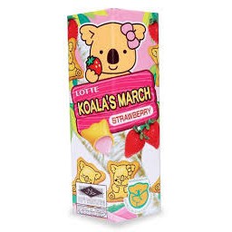 Bánh gấu nhân kem socola/ dâu Lotte Koala's March hộp 37g