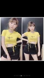 Áo croptop rút dây