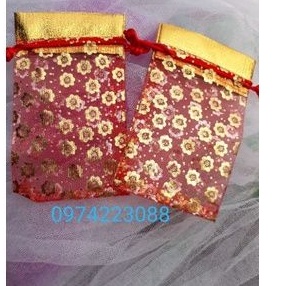 10 túi lộc đỏ đựng vòng dâu gạo muối