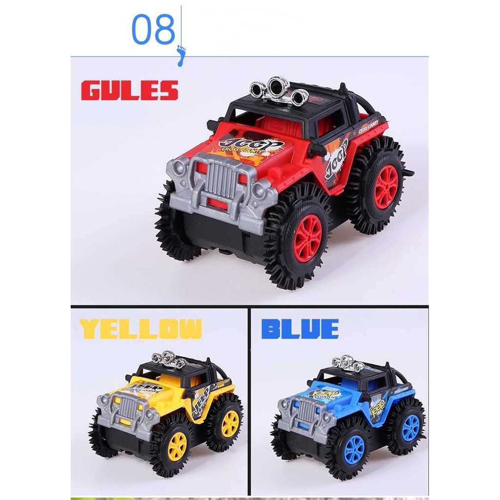  Mô hình xe ô tô địa hình Crazy Racers (CHẠY PIN ) có bánh răng cao su cho bé xoay 180 độ