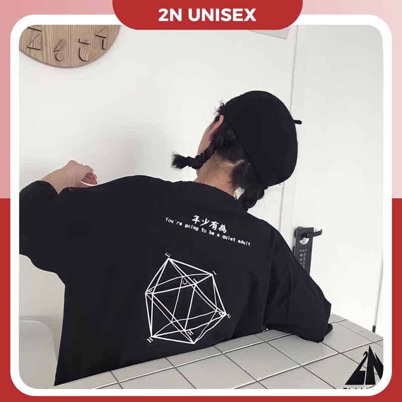Áo thun tay lỡ form rộng - phông nam nữ cotton oversize - T shirt hình học - 2N Unisex