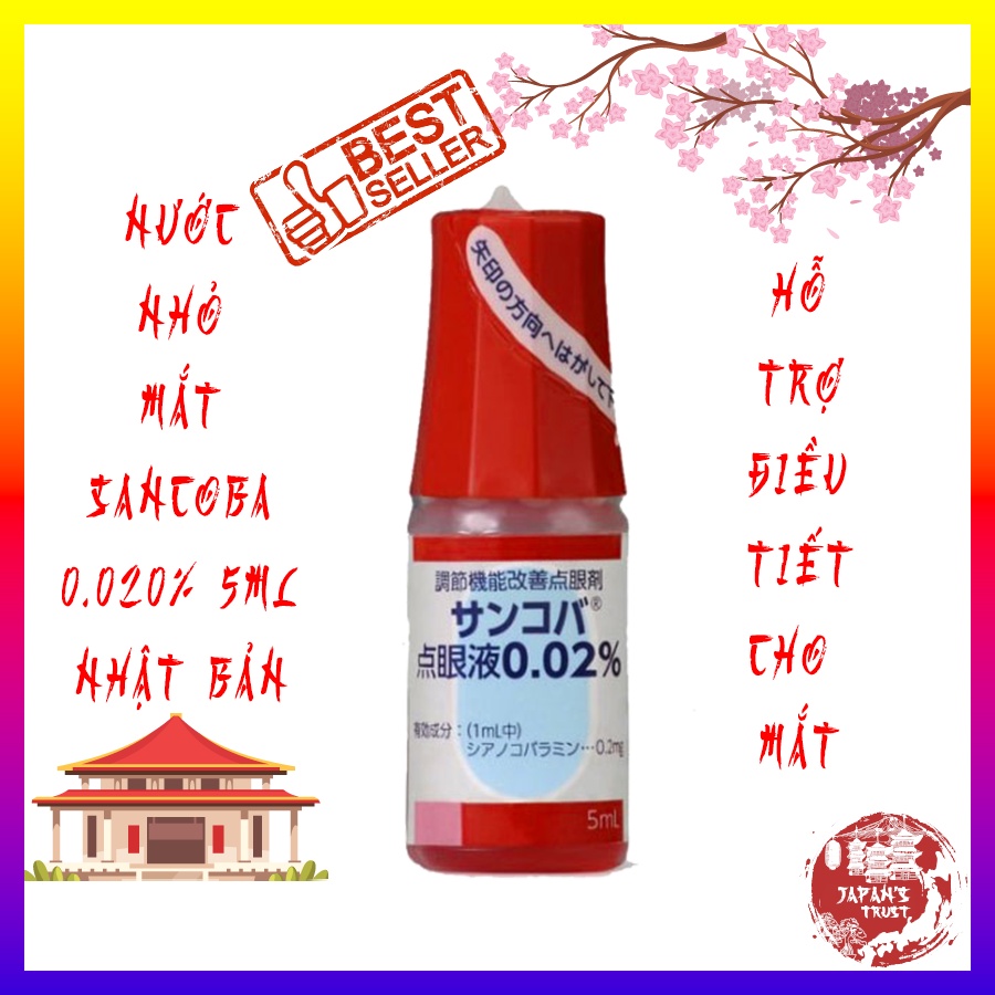 Nước nhỏ mắt Sancoba 0.02% 5ml Nhật Bản - Hỗ trợ người cận thị - Điều tiết chứng mỏi mắt, rối loạn điều tiết