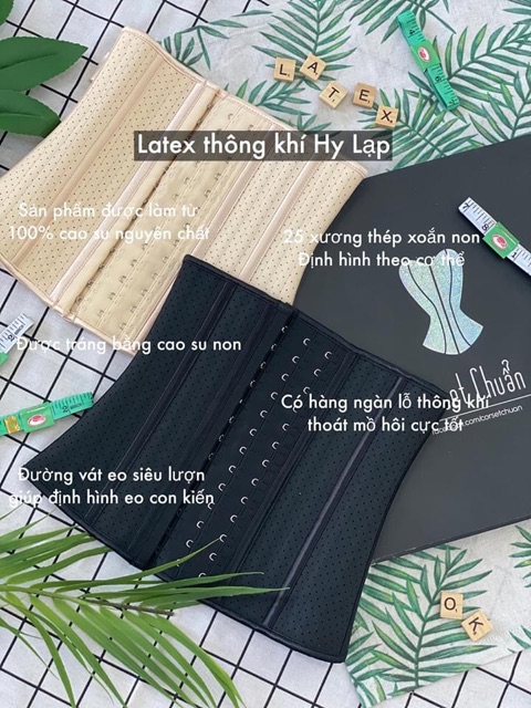 Áo eo định hình Latex thế hệ mới 25 xương thông hơi