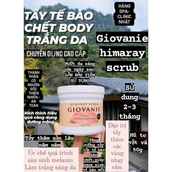 TẨY TẾ BÀO CHẾT LÀM TRẮNG DA BODY GIOVANIE HIMARAY SCRUB 500G CHÍNH HÃNG - 11181