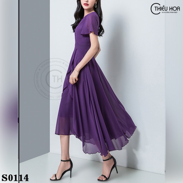Đầm Chiffon Dáng Xòe Thời Trang Thiều Hoa S0114
