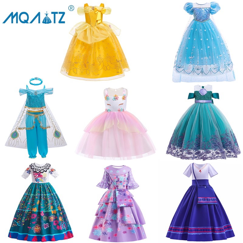 Đầm MQATZ cosplay unicorn vestidos biểu diễn trường học cho bé gái 2-10 tuổi