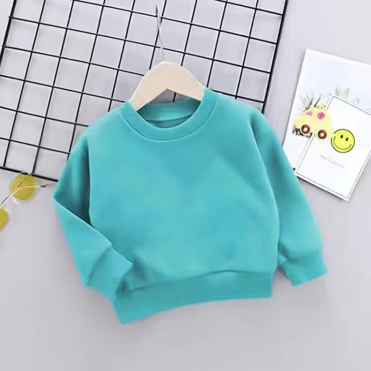 Áo Sweater Cổ Tròn Màu Trơn Mềm Mại Phong Cách Nhật Bản Thời Trang Xuân Thu Cho Bé Trai Và Gái