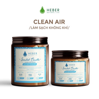 Nến Thơm Làm Sạch Không Khí Clean Air Scented Candle Heber Natural Life Thiên Nhiên Cao Cấp, 100g & 200g