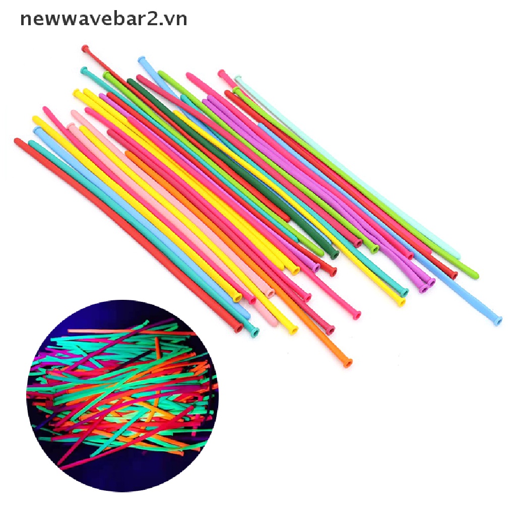 Bộ 100 Bóng Bay Dài Màu Neon Phản Quang Độc Đáo Dùng Trang Trí