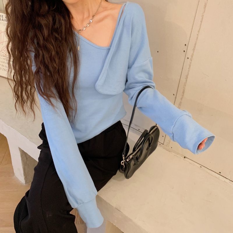 Bộ Áo Khoác + Áo Hai Dây Màu Sắc Trơn Quyến Rũ Thời Trang Mùa Thu