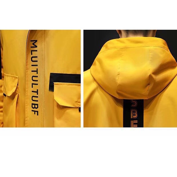 Áo khoác gió kaki túi hộp dành cho nam phong cách thời trang