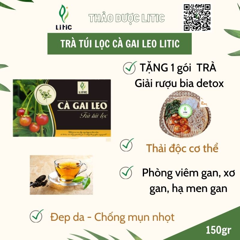 [Mã BMBAU50 giảm 50K đơn 150K] trà cà gai leo túi lọc LITIC 250g