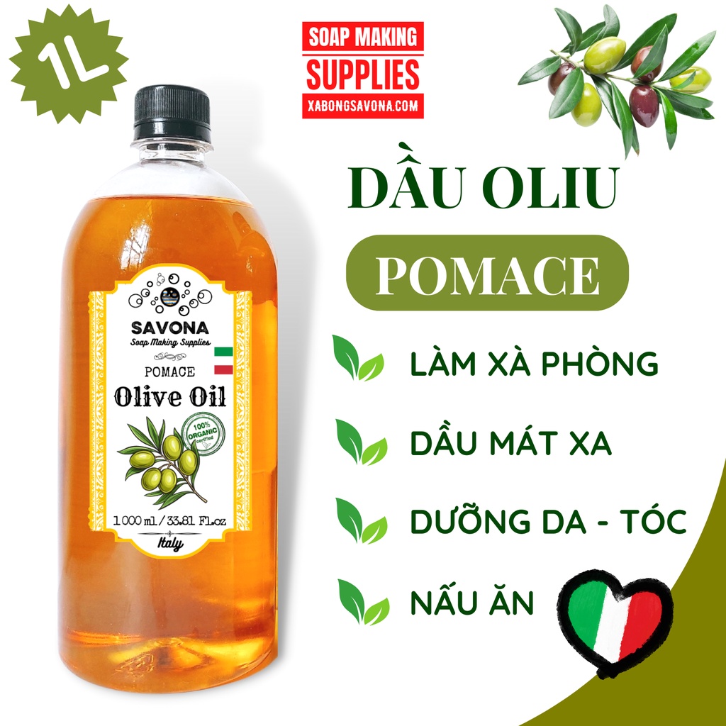 1L Dầu Oliu Nguyên Chất 1 Lit - Pomace Olive OIl 1 Lit SavonA