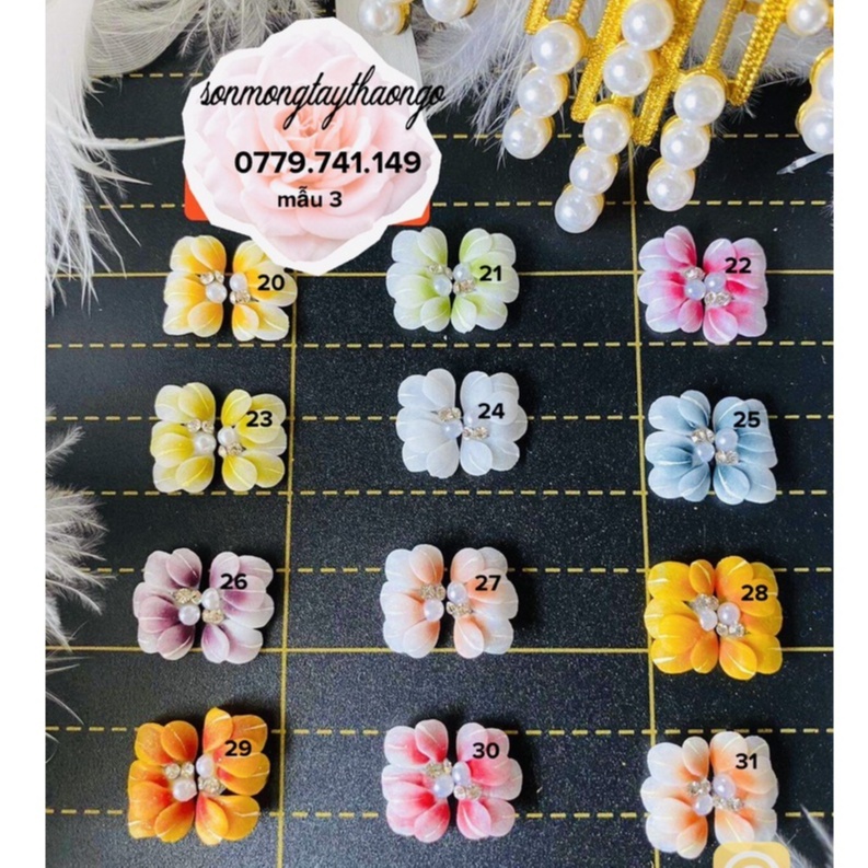 (hàng mới về)Hoa bột nail gắn móng tay dành cho Nail dễ thương