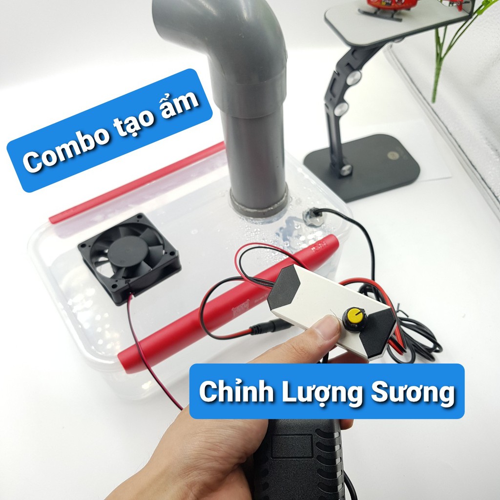 COMBO Chế Máy Phun Sương Tạo Ẩm 15W 24V❤️Tạo Hơi Nước 24V❤️Tạo Ẩm Cho Hoa Lan❤️Trồng NấmBộ Tao Suong Sieu Am KIGI-5312