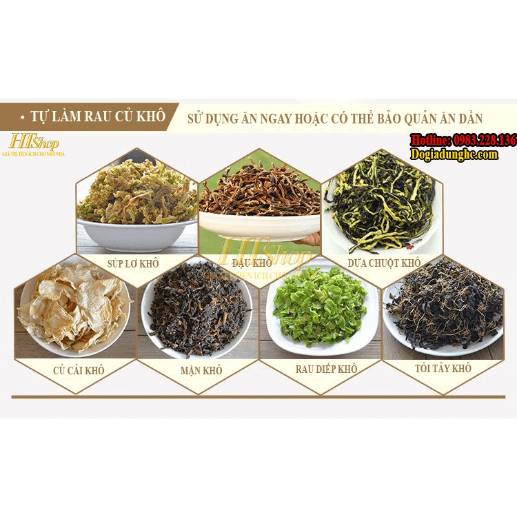 Máy sấy khô thực phẩm mini 6 khay inox | An toàn Sạch sẽ