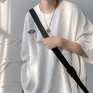 ✦AFFLIGA✦ Áo Thun Tay Ngắn Dáng Rộng Màu Sắc Đơn Giản Phong Cách Hàn Quốc Thời Trang Mùa Hè Cho Nam