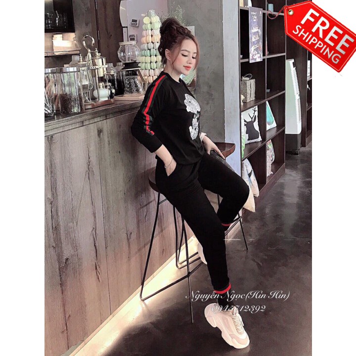 Sét Bộ Quần Áo Thun Da cá Tay Dài