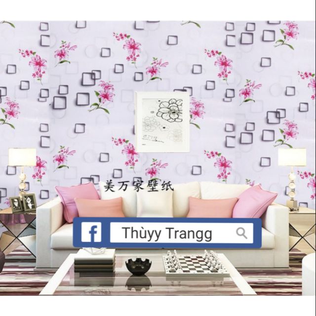 Giấy dán tường hoa ly khổ 45cm
