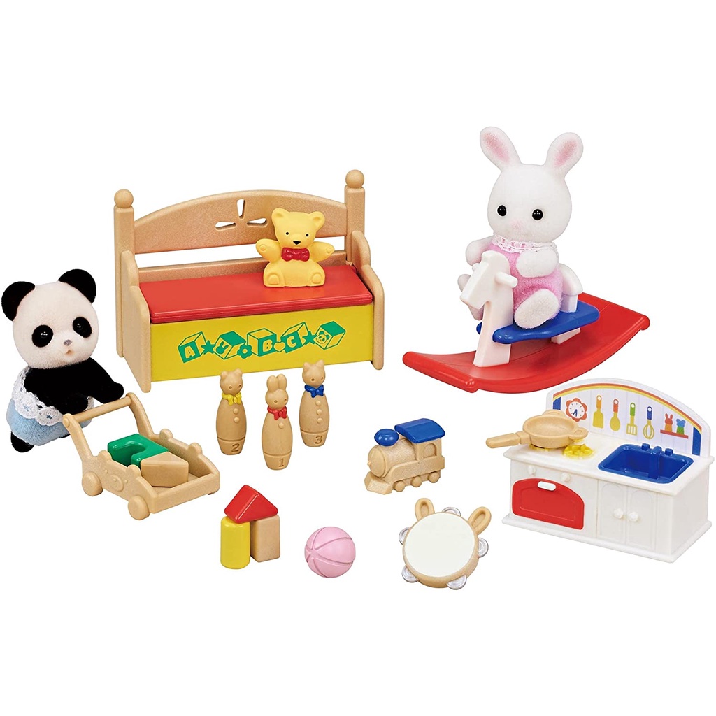 MỚI Đồ Chơi Sylvanian Families Đôi Bạn Chơi Đồ Chơi Baby White Rabbit n Panda Toy Set